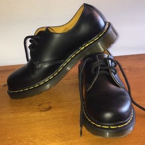 Black leather Oxfords